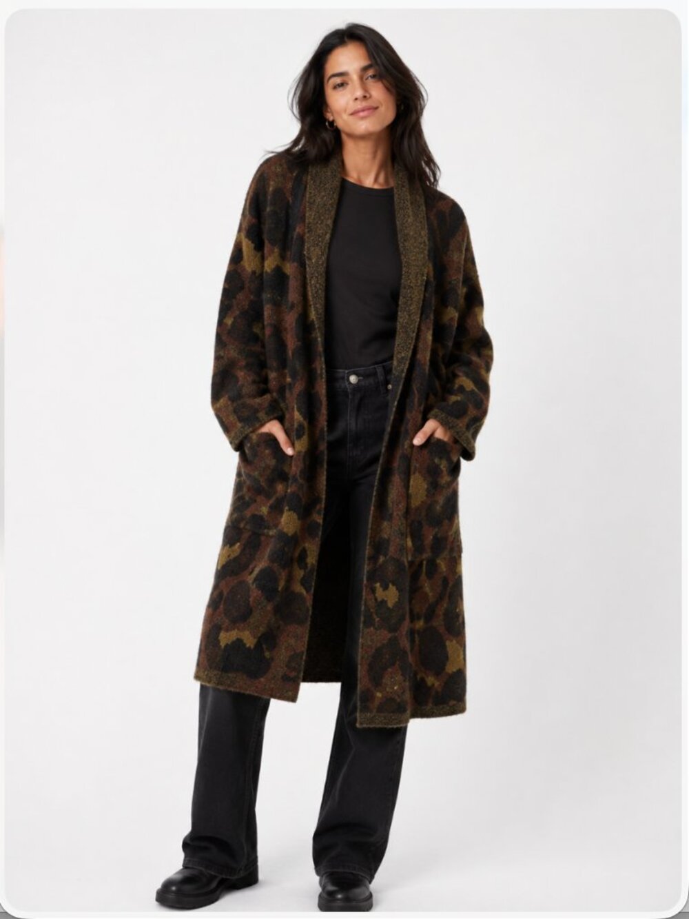 Long Animal Print LONG Cardigan SWEATER by Joe's Jeans Fits Small-Large